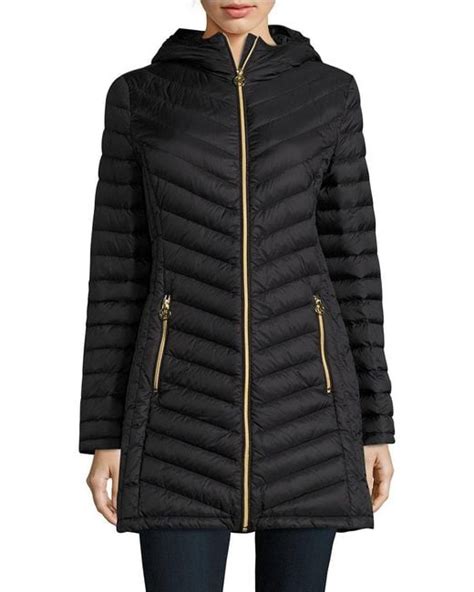 michael kors mens black jacket|michael kors long puffer jacket.